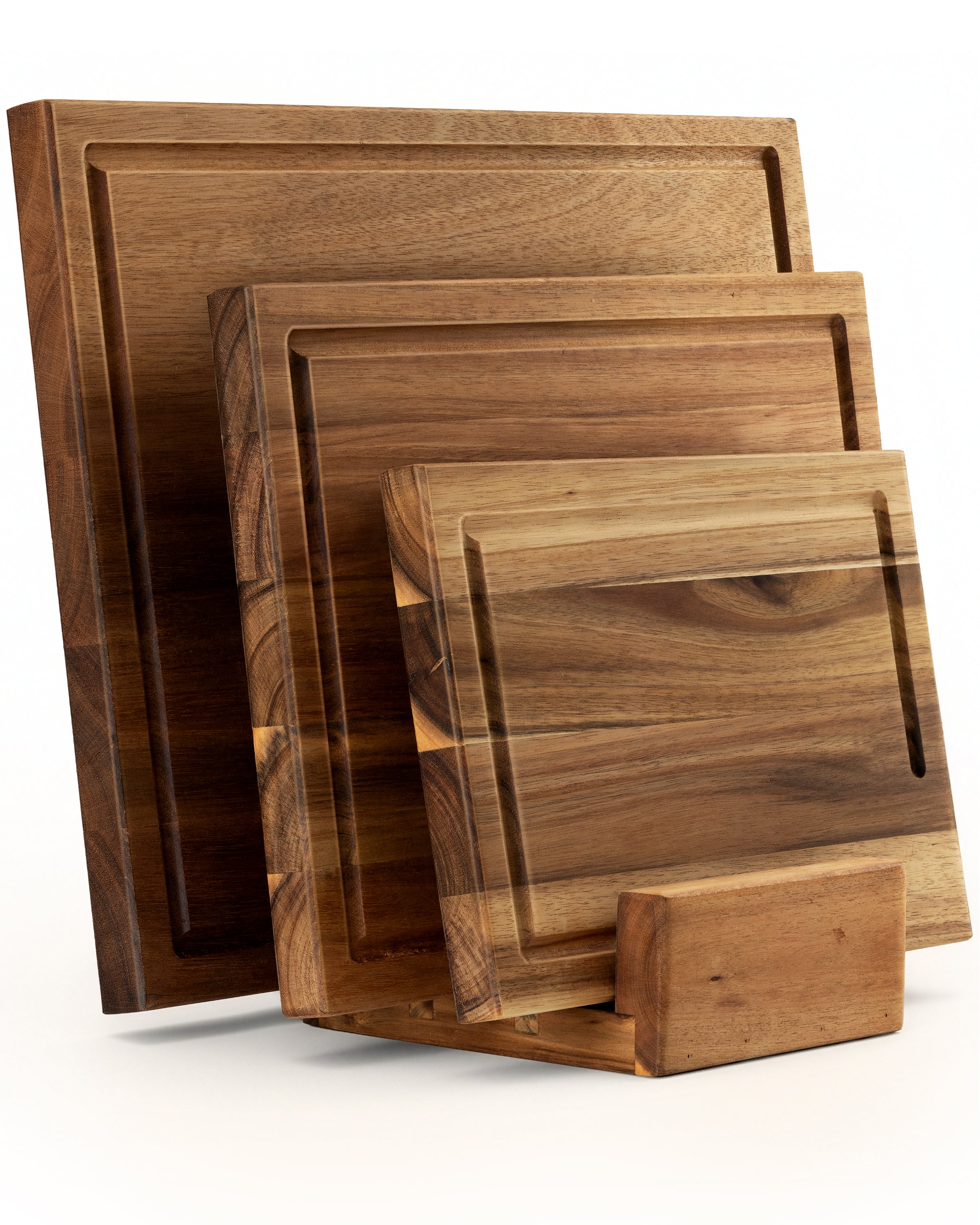 SCHNEIDEBRETT HOLZ Thrud - Massives Akazienholz 3er Set