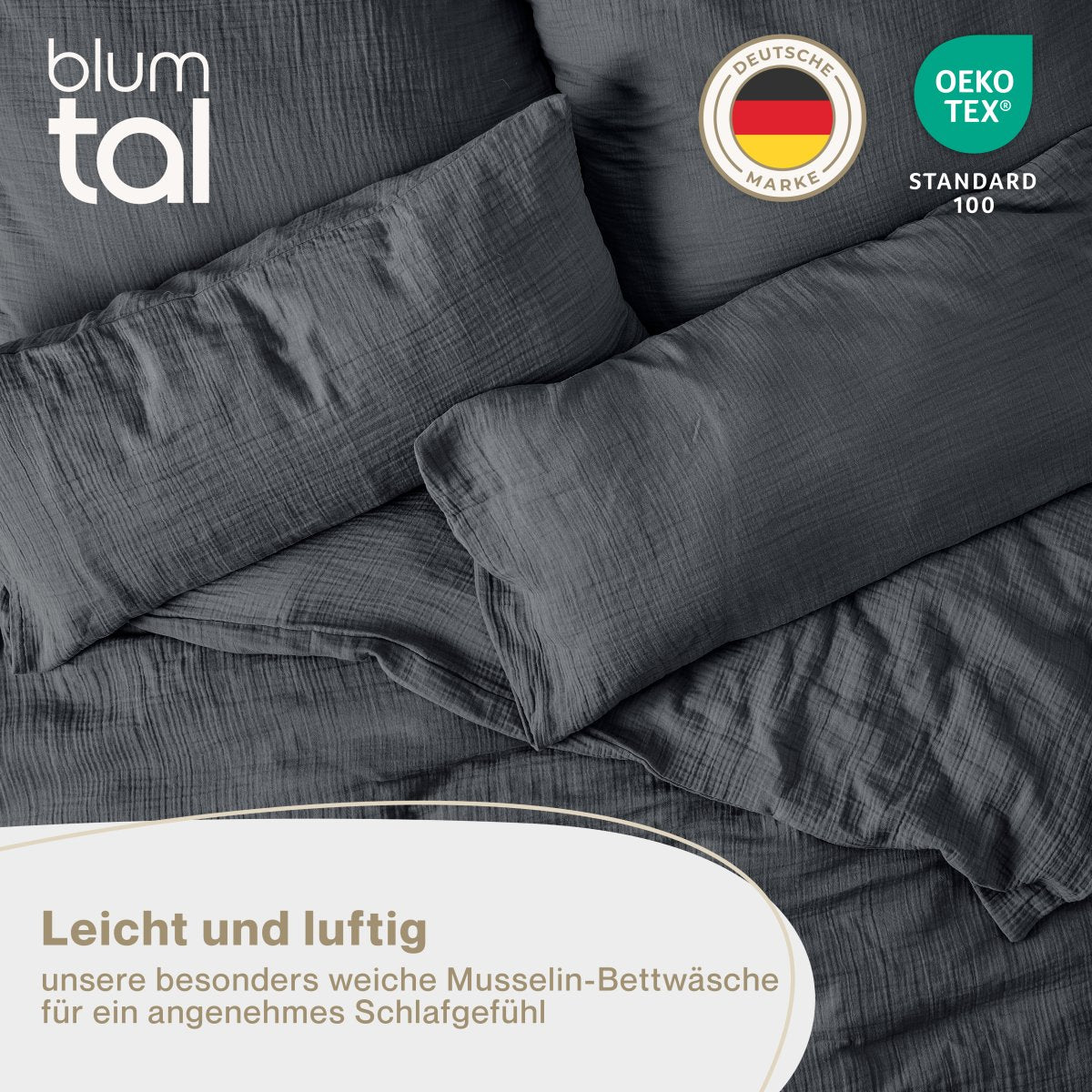 Musselin BETTWÄSCHE Vili aus Baumwolle, Oeko-Tex Zertifiziert