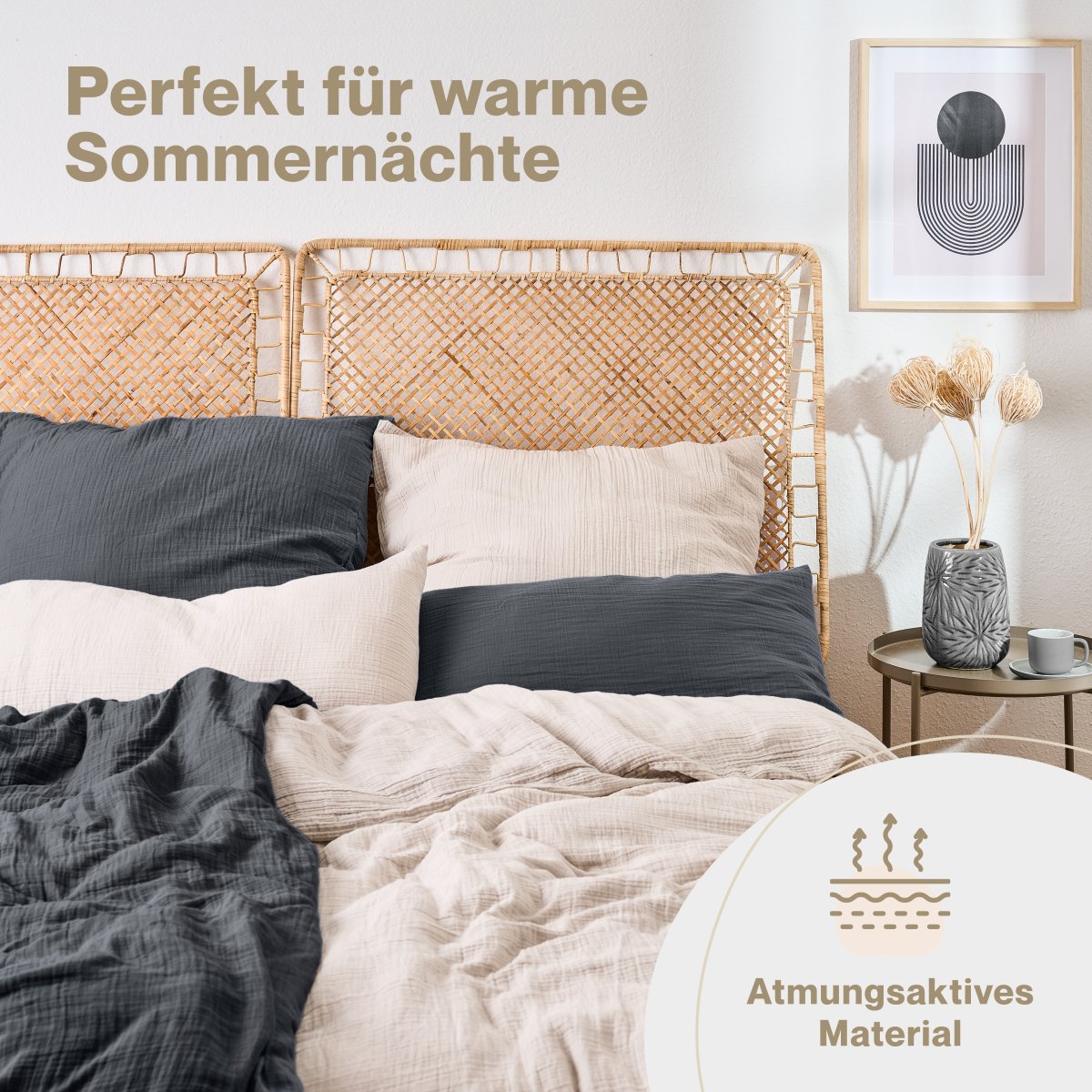 Musselin BETTWÄSCHE Vili aus Baumwolle, Oeko-Tex Zertifiziert