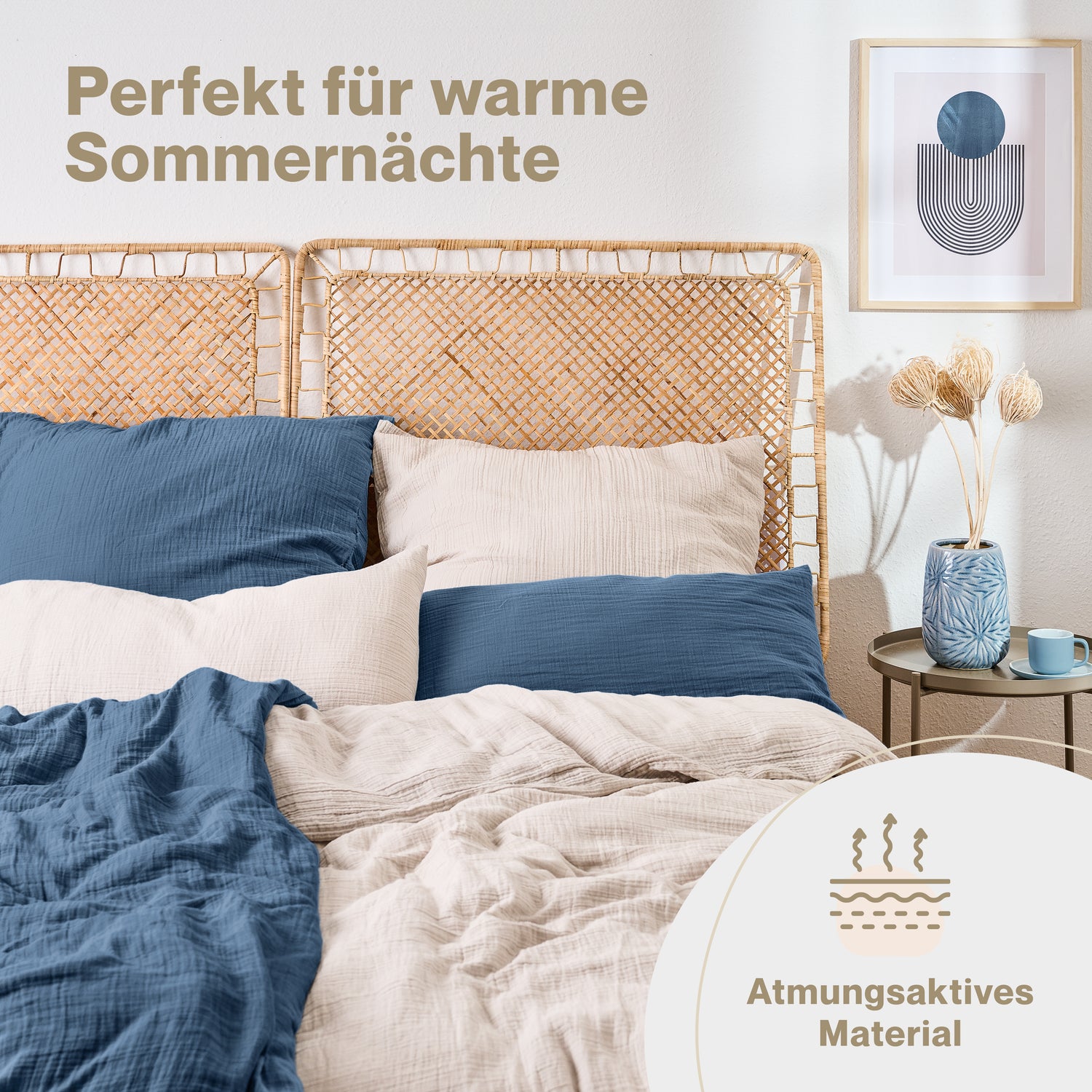 Musselin BETTWÄSCHE Vili aus Baumwolle, Oeko-Tex Zertifiziert