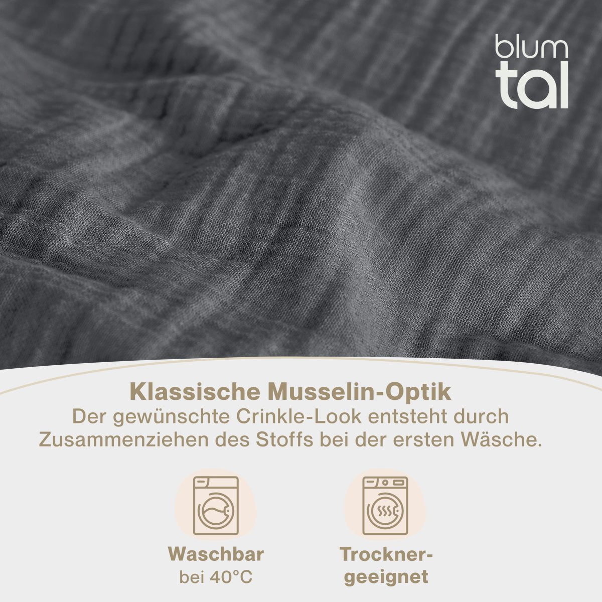 Musselin BETTWÄSCHE Vili aus Baumwolle, Oeko-Tex Zertifiziert