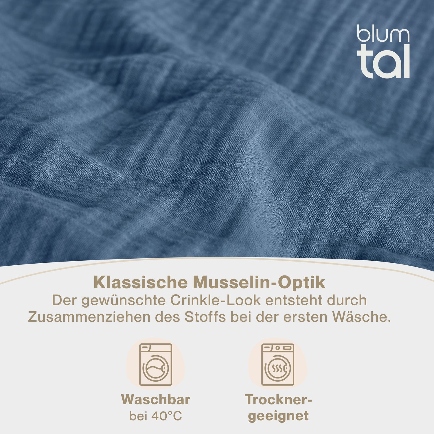 Musselin BETTWÄSCHE Vili aus Baumwolle, Oeko-Tex Zertifiziert