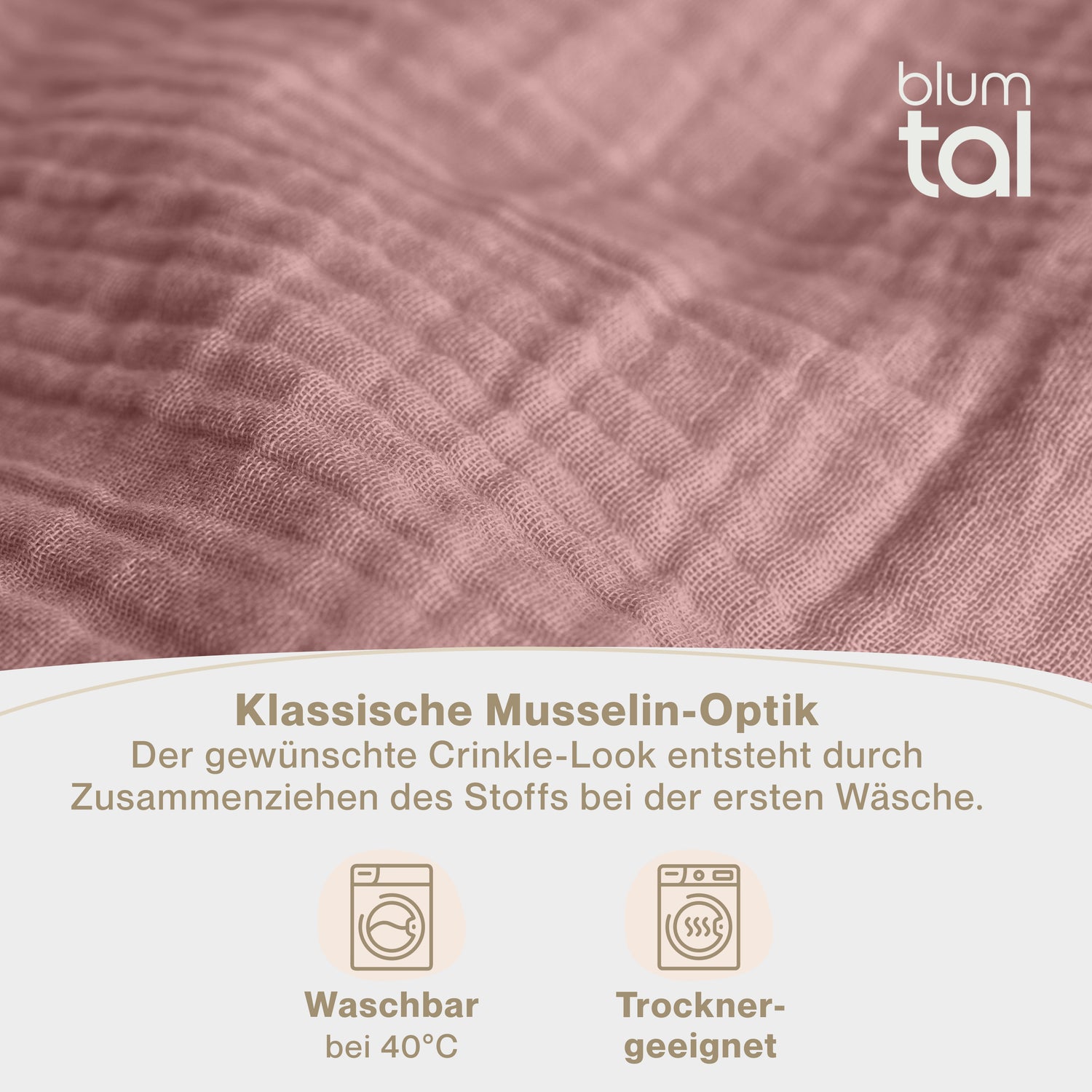 Musselin BETTWÄSCHE Vili aus Baumwolle, Oeko-Tex Zertifiziert