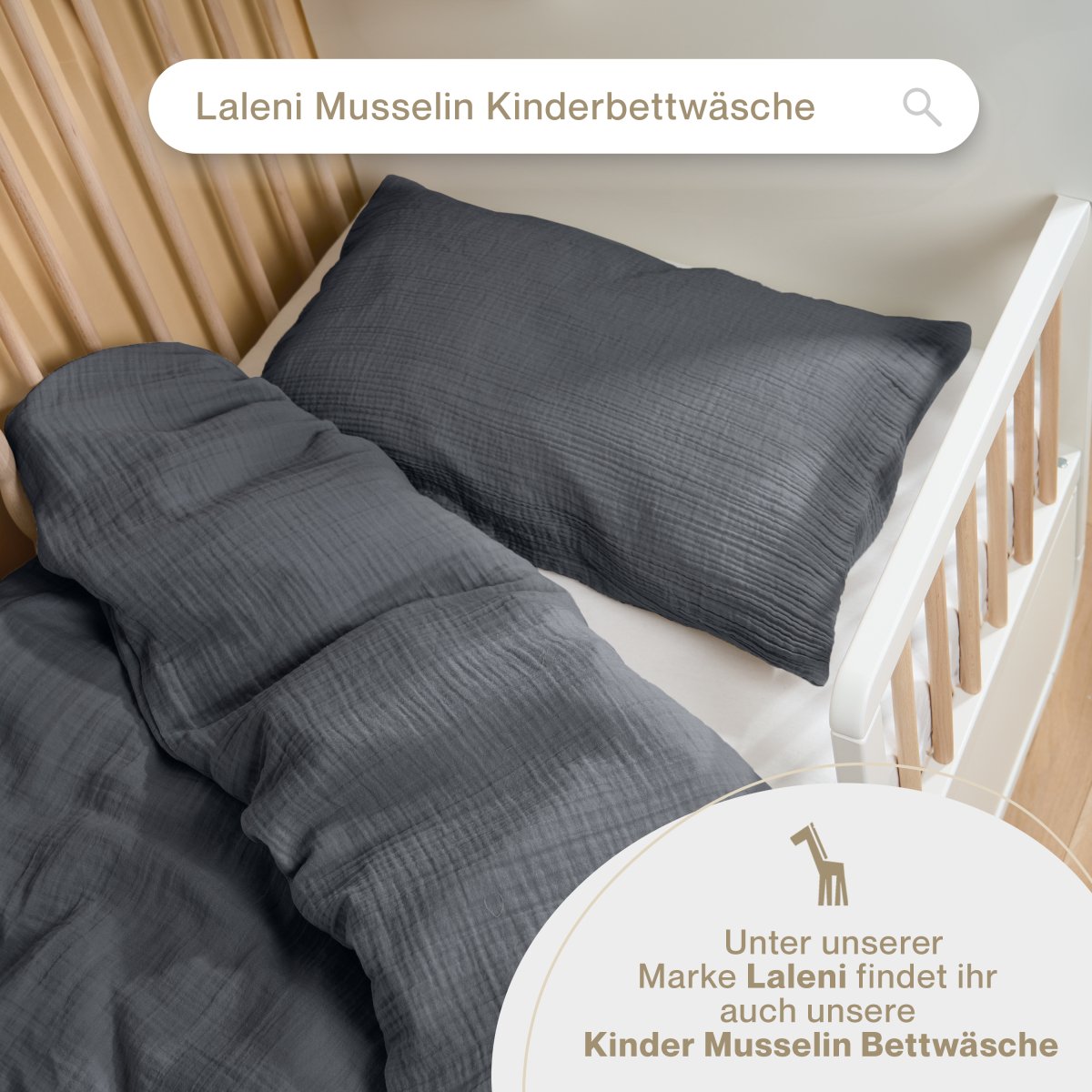 Musselin BETTWÄSCHE Vili aus Baumwolle, Oeko-Tex Zertifiziert
