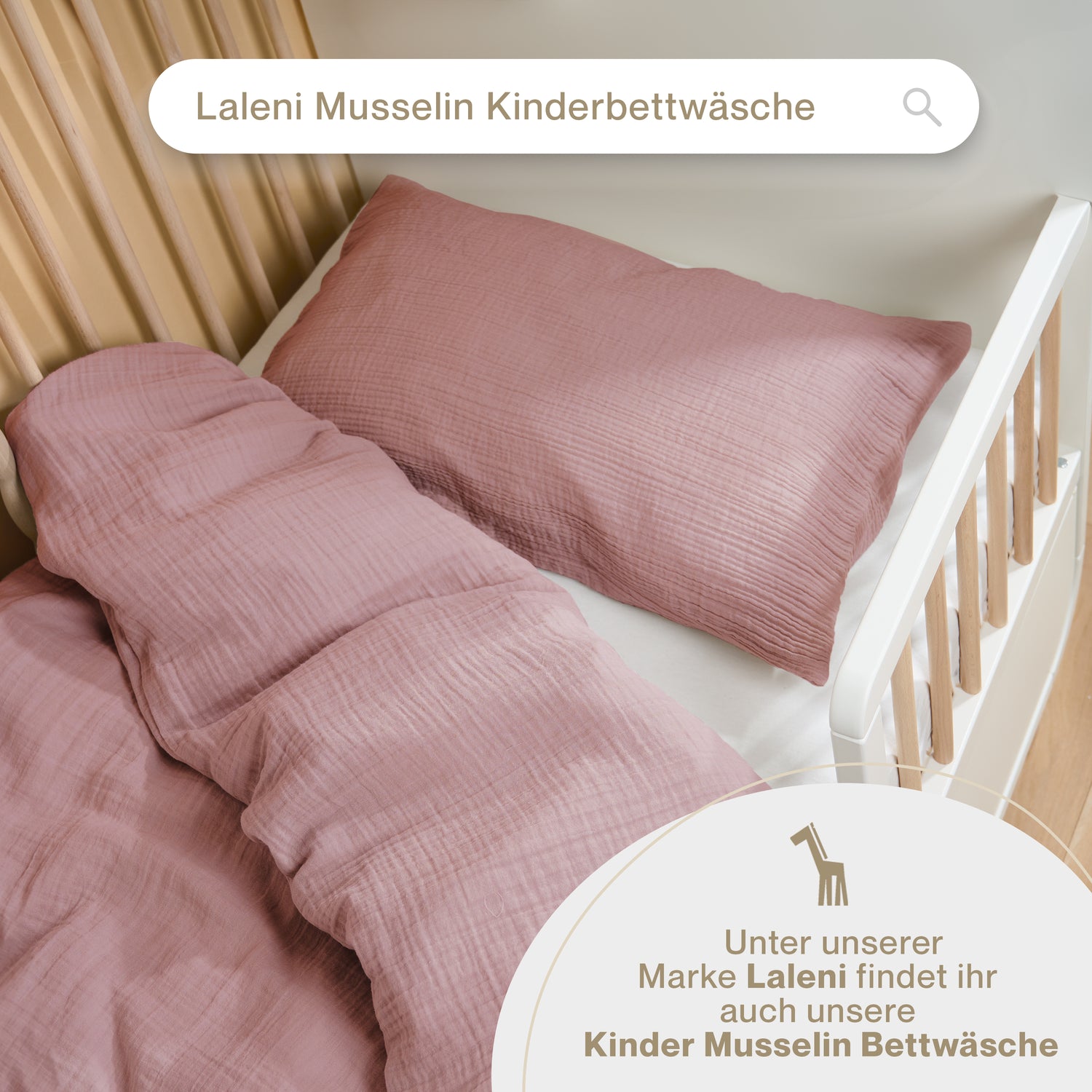 Musselin BETTWÄSCHE Vili aus Baumwolle, Oeko-Tex Zertifiziert