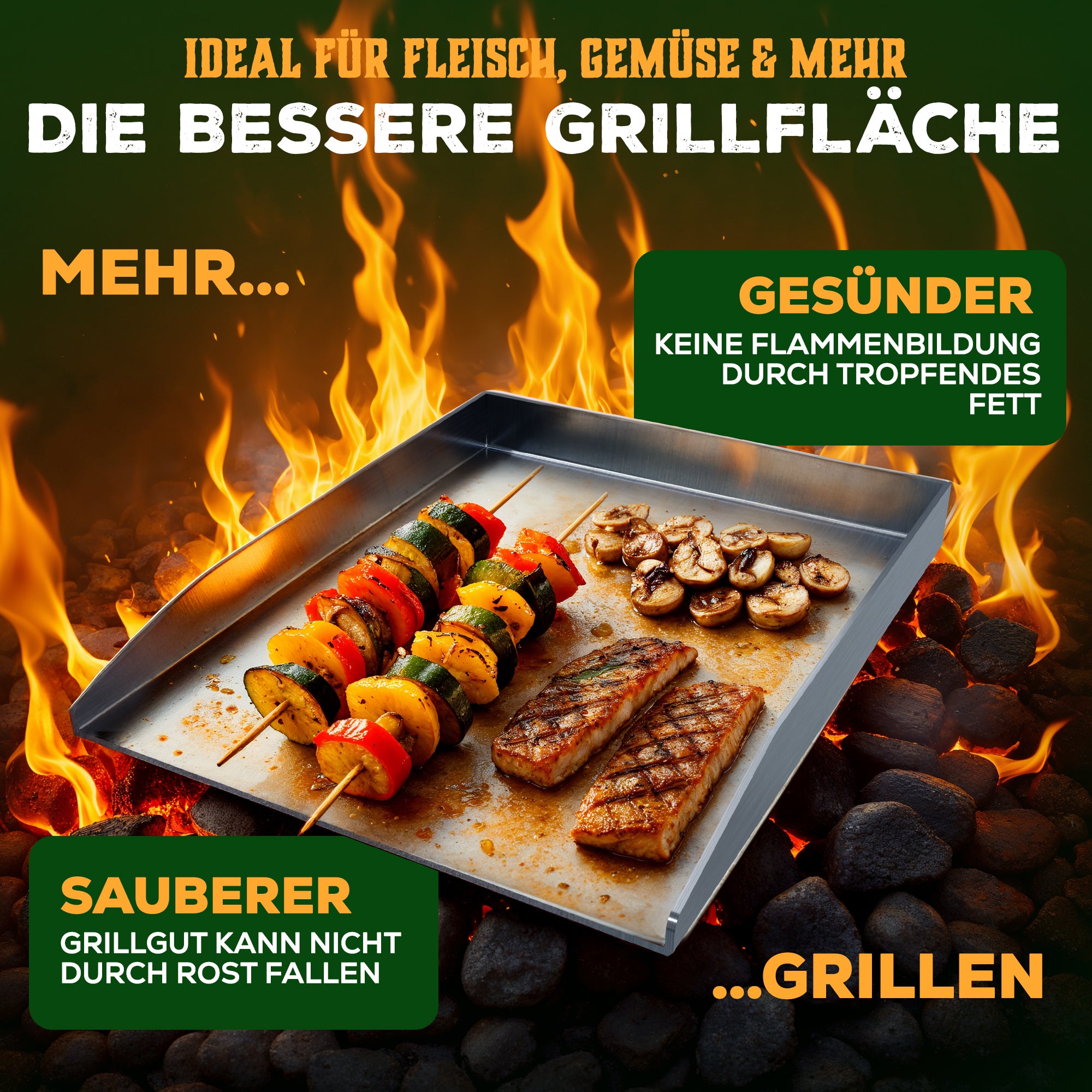 PLANCHA GRILLPLATTE TORSTEN SET - inkl. Spachtel & Ölflasche