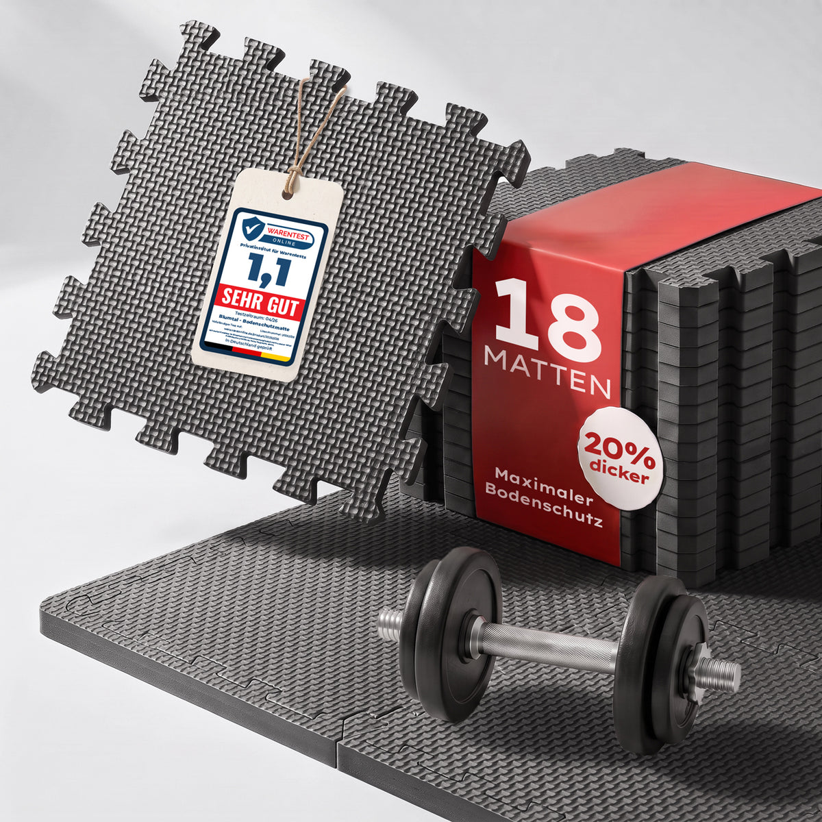 BODENSCHUTZMATTE Fitness Set - ultra tragfähig & dämpfend