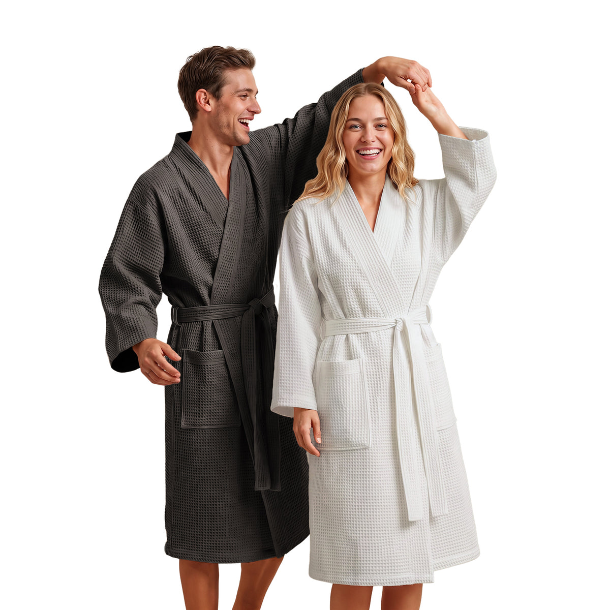 BADEMANTEL Waffle-Piqué Unisex - ultra saugstark & Oeko-Tex zertifiziert
