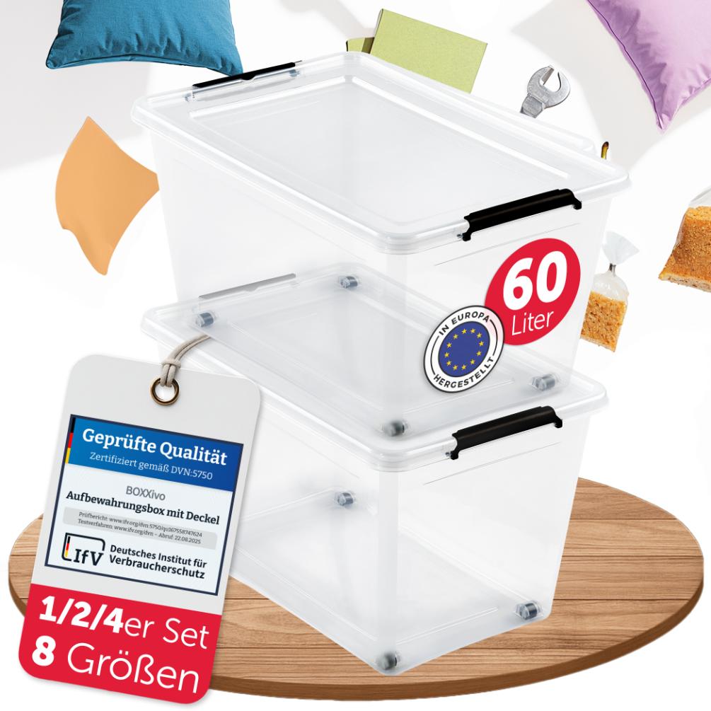 AUFBEWAHRUNGSBOXEN OLLE mit Deckel - Stapelbar & Robust - BPA - Frei & Lebensmittelecht -