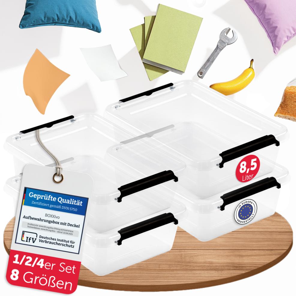 AUFBEWAHRUNGSBOXEN OLLE mit Deckel - Stapelbar & Robust - BPA - Frei & Lebensmittelecht -