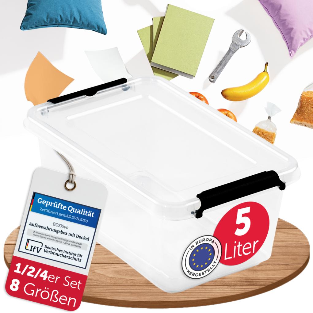 AUFBEWAHRUNGSBOXEN OLLE mit Deckel - Stapelbar & Robust - BPA - Frei & Lebensmittelecht -