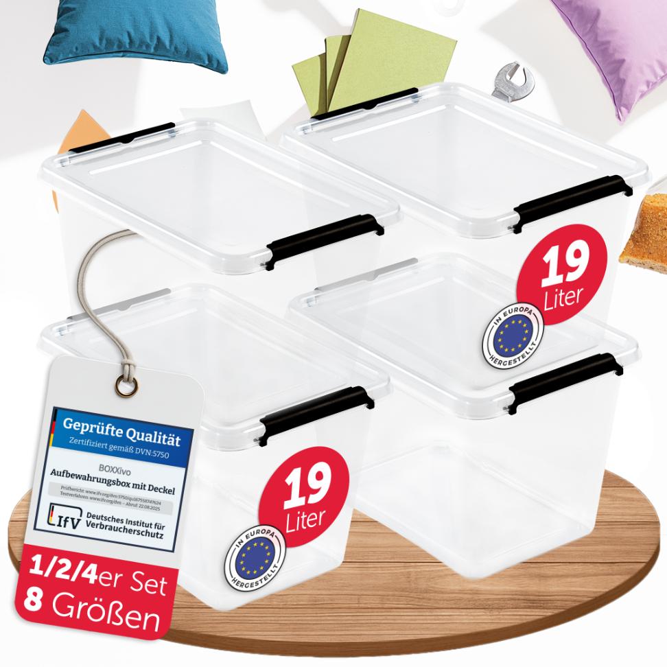 AUFBEWAHRUNGSBOXEN OLLE mit Deckel - Stapelbar & Robust - BPA - Frei & Lebensmittelecht -