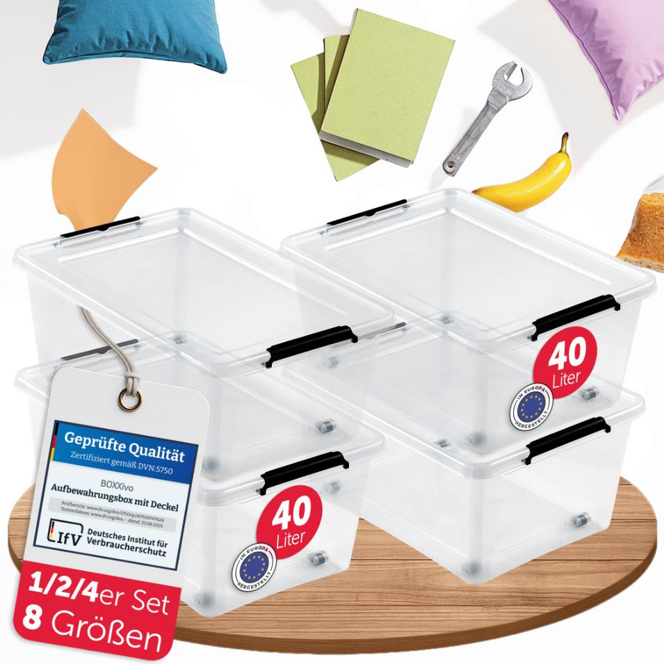 AUFBEWAHRUNGSBOXEN OLLE mit Deckel - Stapelbar & Robust - BPA - Frei & Lebensmittelecht -