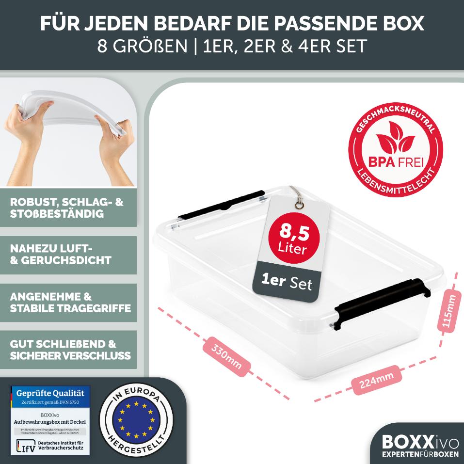 AUFBEWAHRUNGSBOXEN OLLE mit Deckel - Stapelbar & Robust - BPA - Frei & Lebensmittelecht -