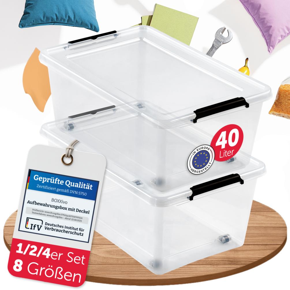 AUFBEWAHRUNGSBOXEN OLLE mit Deckel - Stapelbar & Robust - BPA - Frei & Lebensmittelecht -