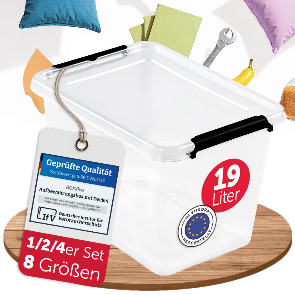 AUFBEWAHRUNGSBOXEN OLLE mit Deckel - Stapelbar & Robust - BPA - Frei & Lebensmittelecht -