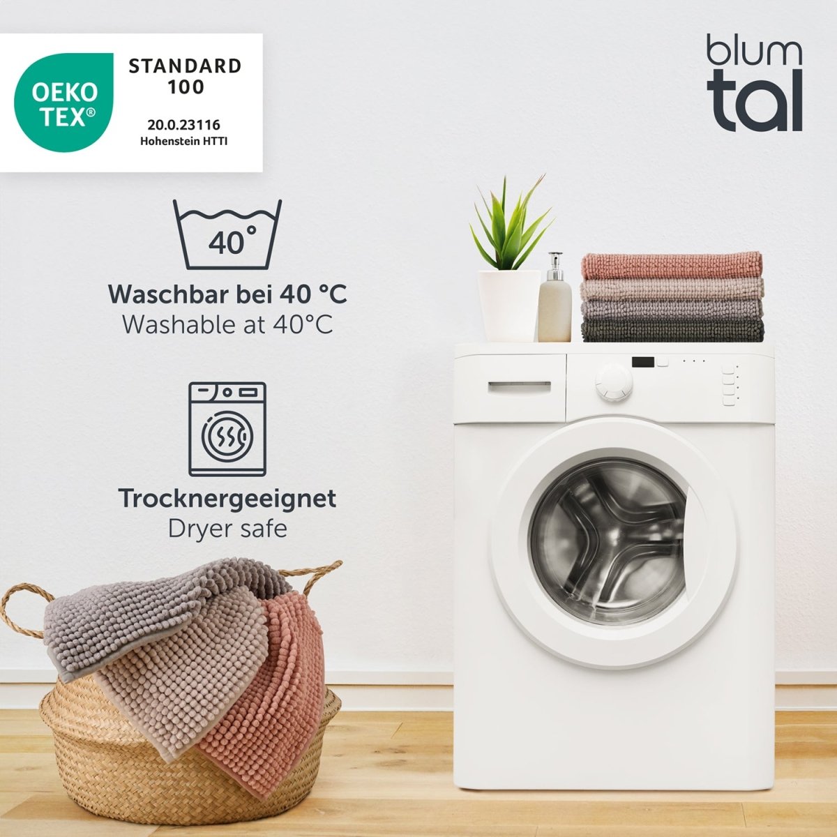 BADEMATTE Chenille rutschfest -