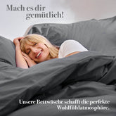 BETTBEZUG Iven - 100% Baumwolle - Leinen Optik -