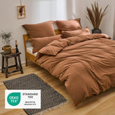 BETTBEZUG Iven - 100% Baumwolle - Leinen Optik -