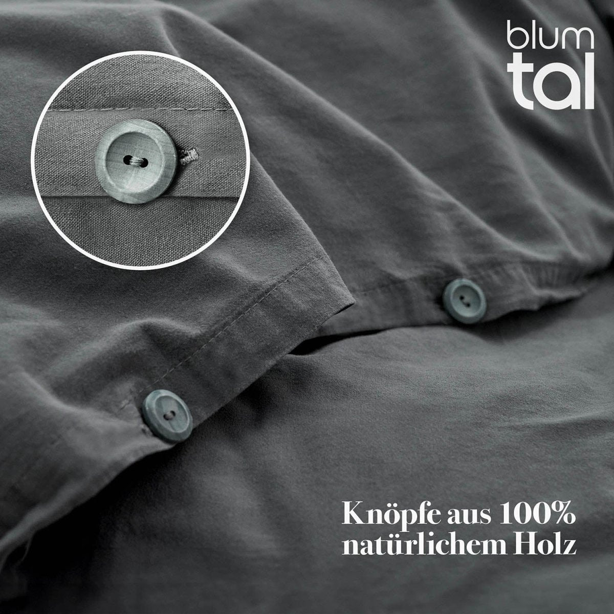BETTBEZUG Iven - 100% Baumwolle - Leinen Optik -
