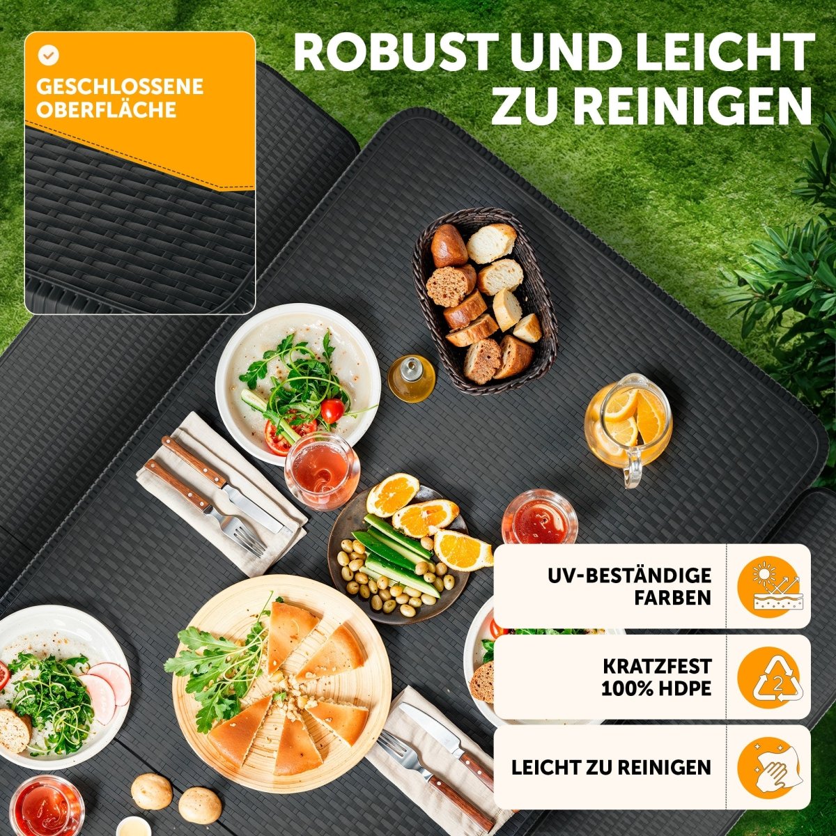 BIERZELTGARNITUR 3er Set - Klappbar für 8 Personen - 2X Bierbank + 1x Biertisch -