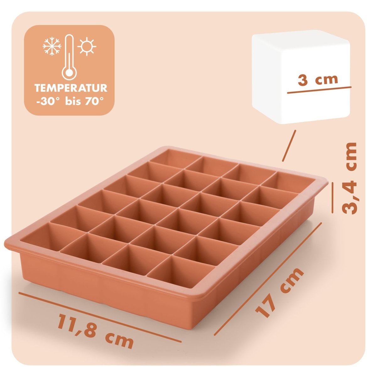 EISWÜRFELFORMEN SILIKON mit Deckel - 3er Set -