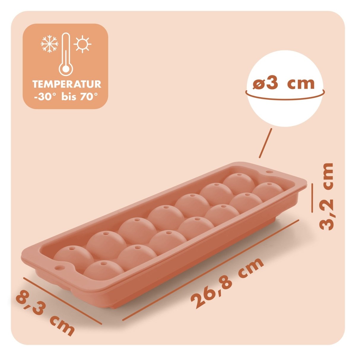EISWÜRFELFORMEN SILIKON mit Deckel - 3er Set -