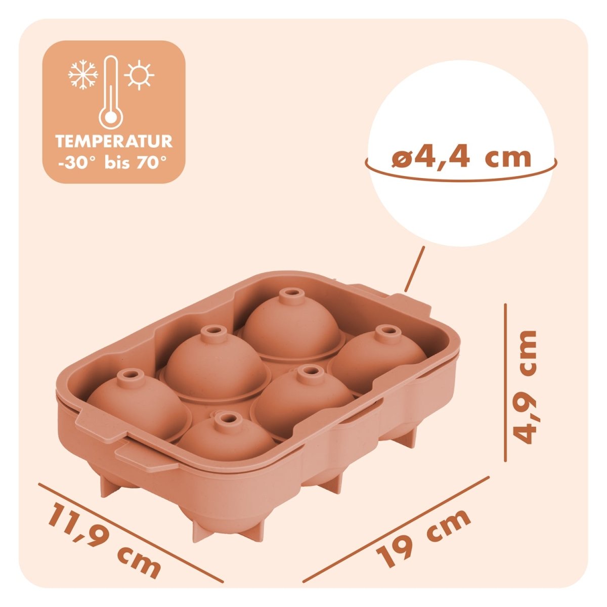 EISWÜRFELFORMEN SILIKON mit Deckel - 3er Set -