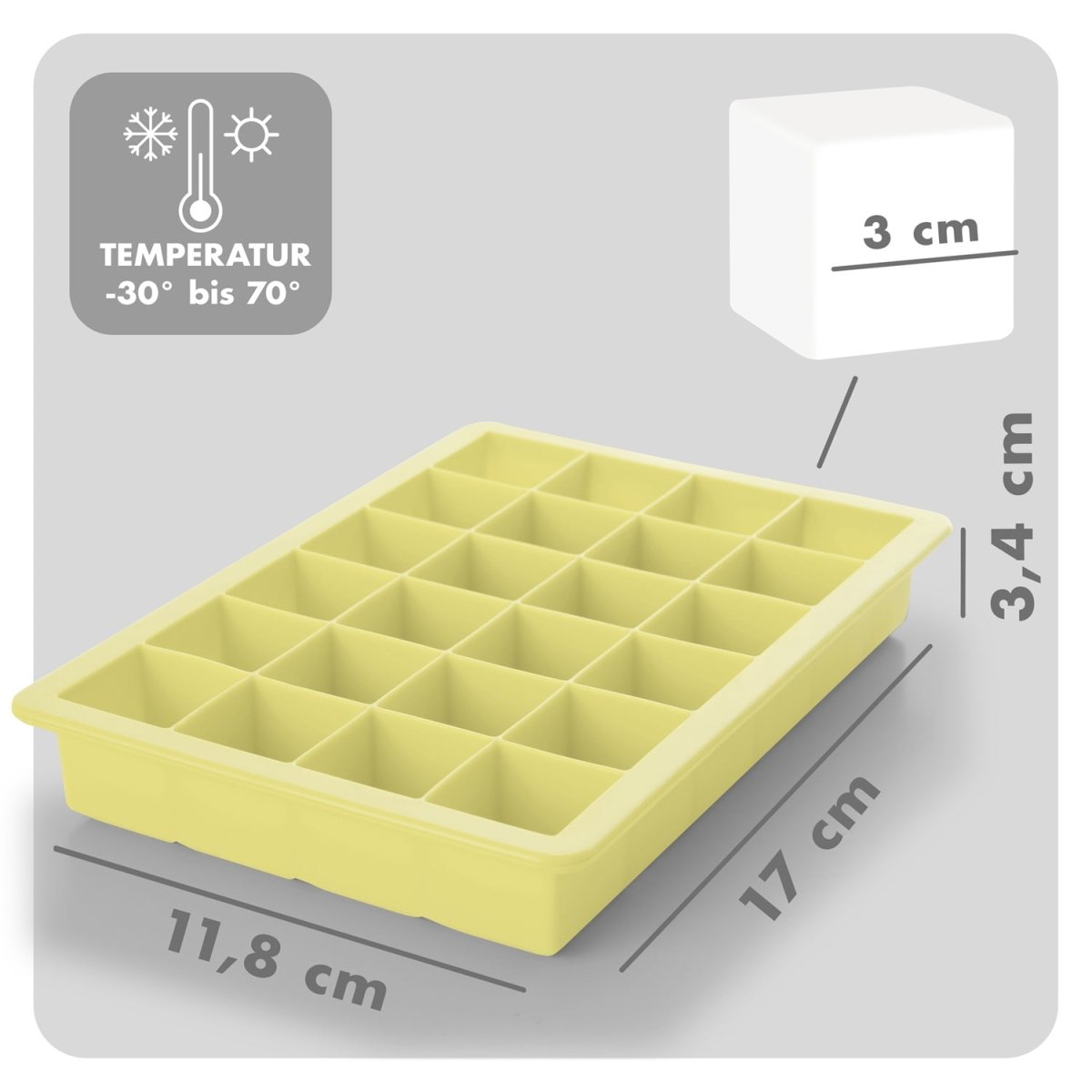 EISWÜRFELFORMEN SILIKON mit Deckel - 3er Set -