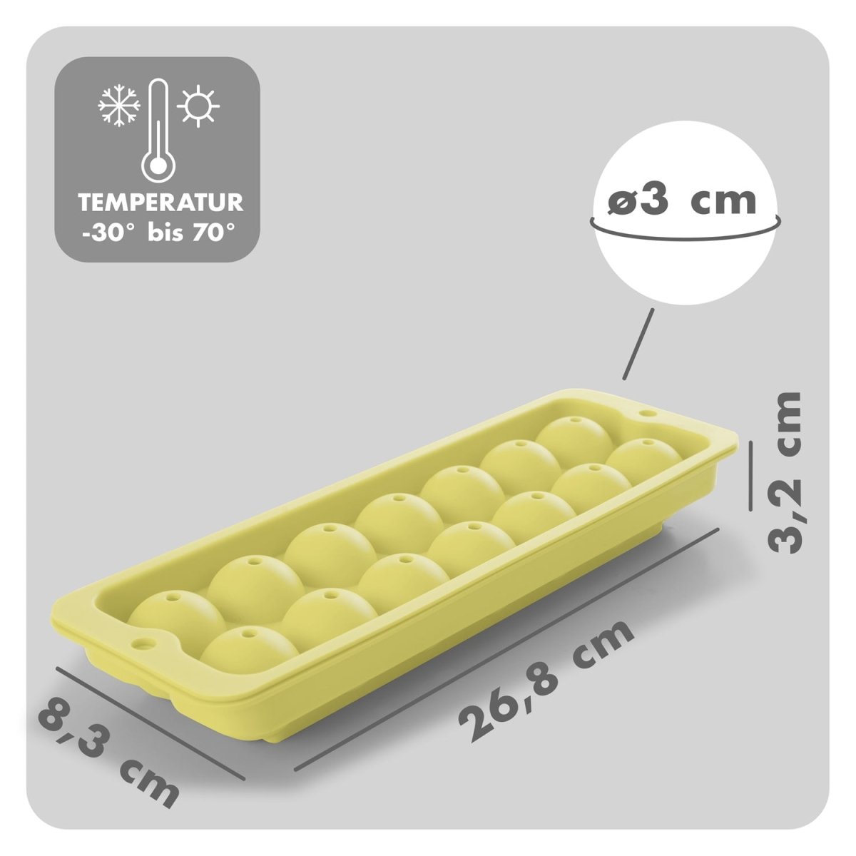 EISWÜRFELFORMEN SILIKON mit Deckel - 3er Set -