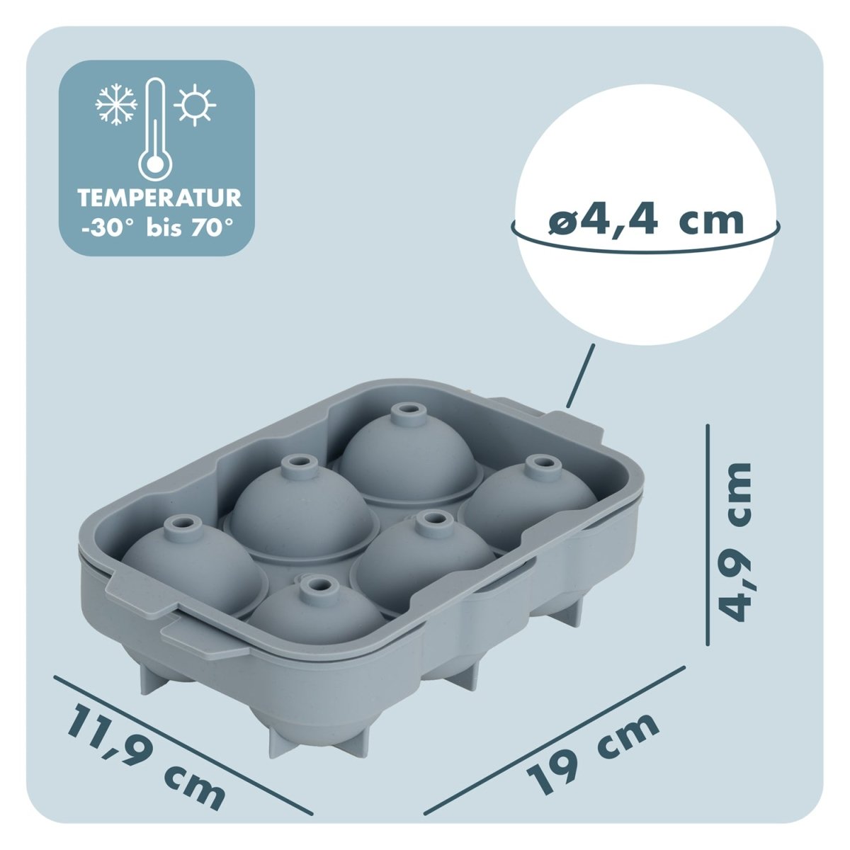 EISWÜRFELFORMEN SILIKON mit Deckel - 3er Set -