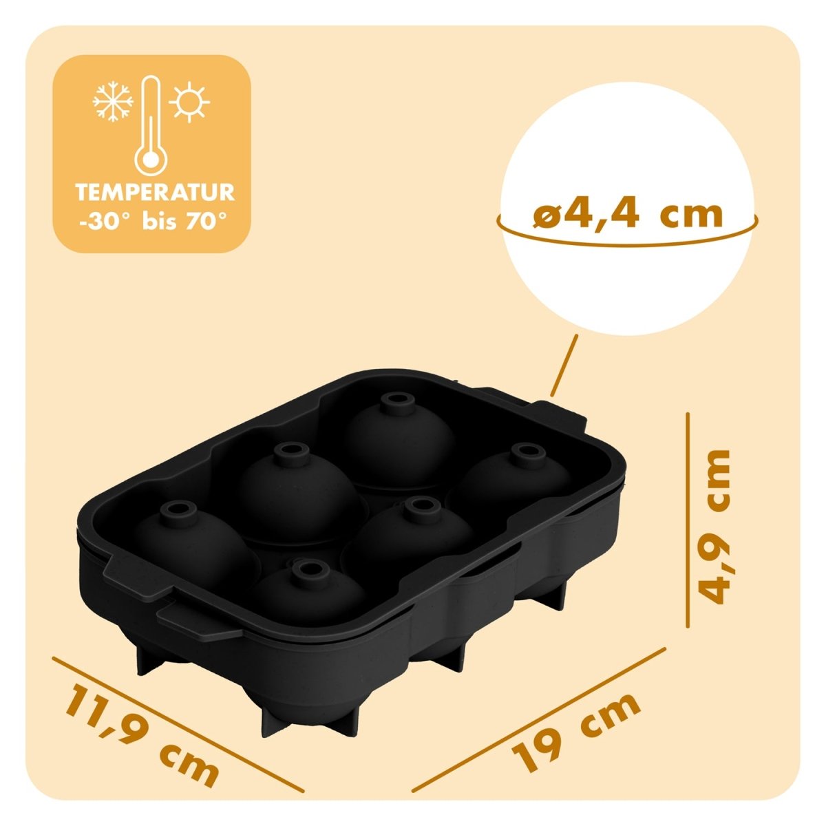 EISWÜRFELFORMEN SILIKON mit Deckel - 3er Set -