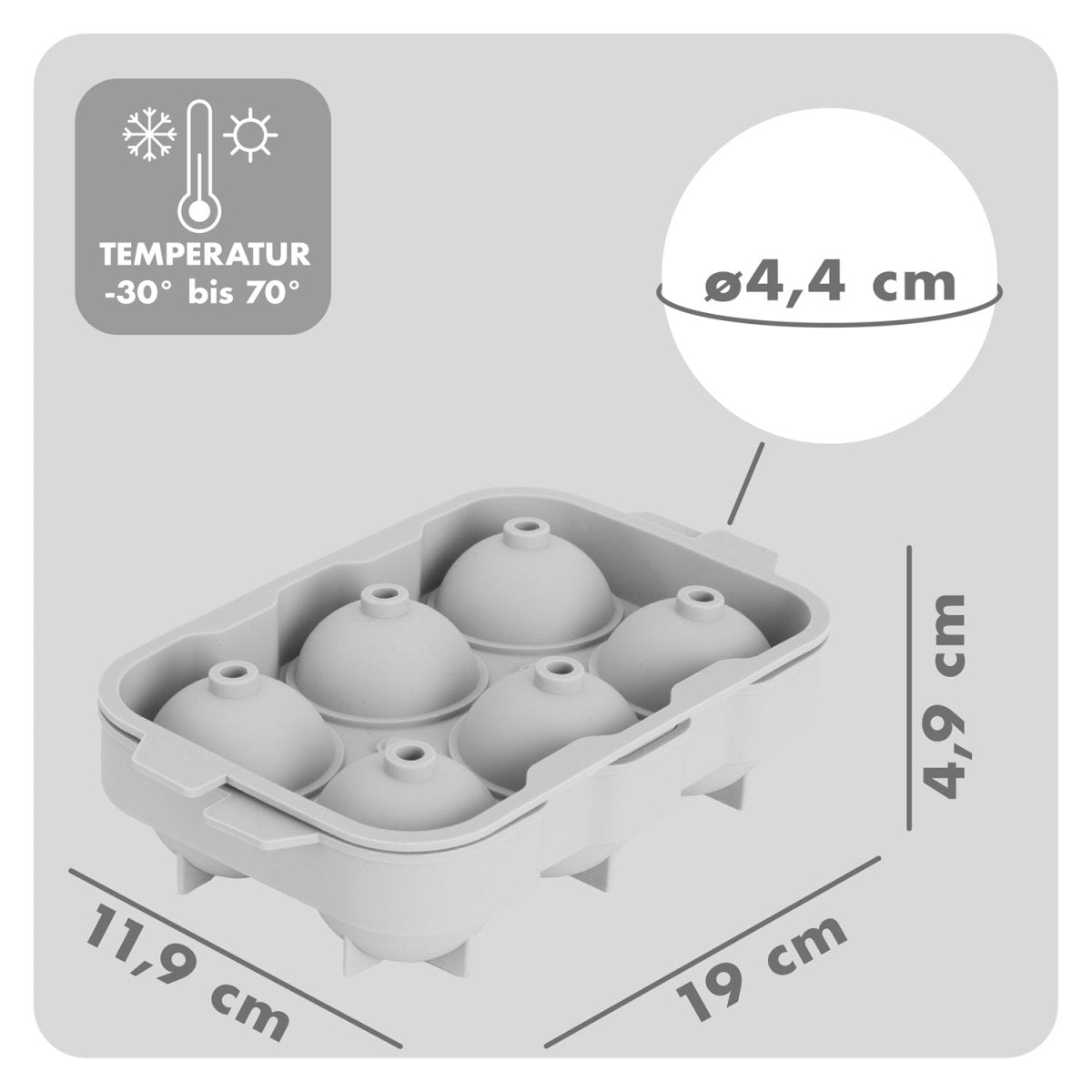 EISWÜRFELFORMEN SILIKON mit Deckel - 3er Set -