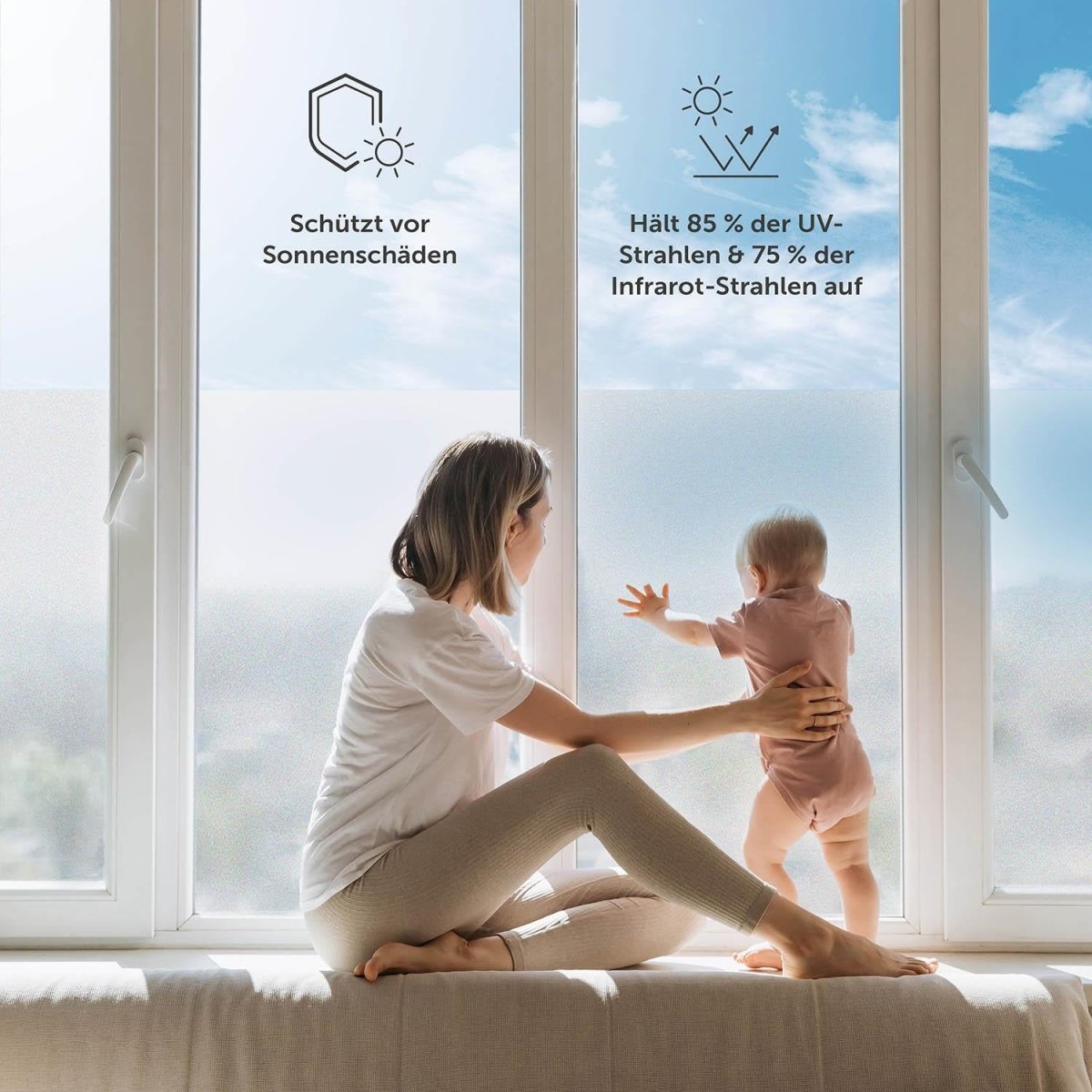 FENSTERFOLIE Strandmon mit Milchglas - Effekt -