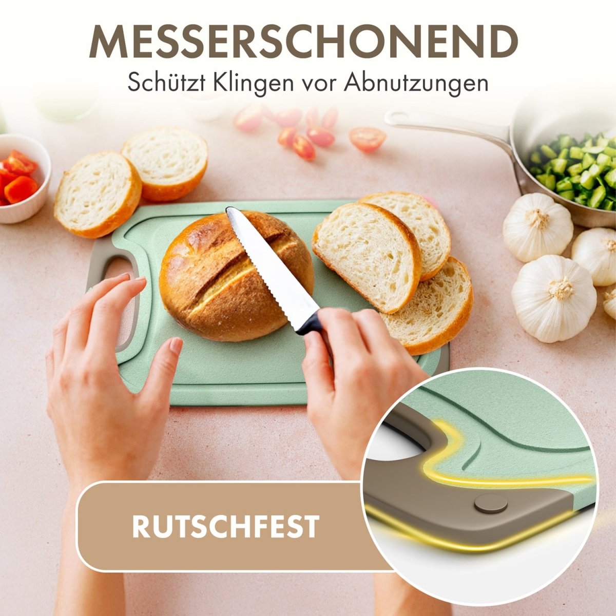 FRÜHSTÜCKSBRETTCHEN 25x15cm aus Kunststoff -