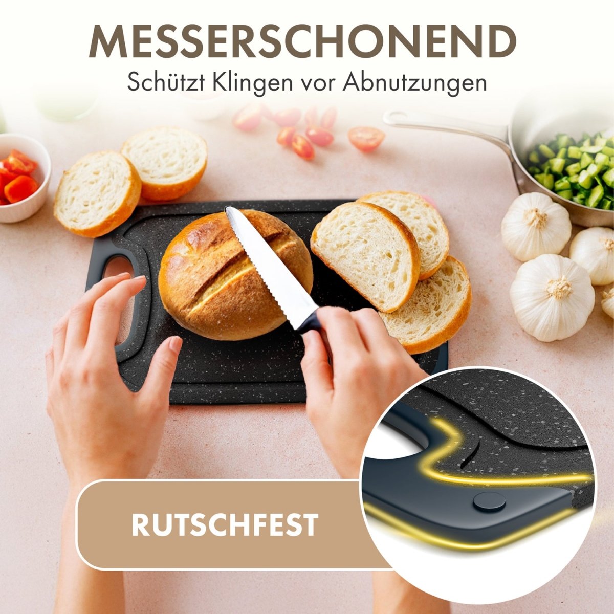 FRÜHSTÜCKSBRETTCHEN 25x15cm aus Kunststoff -
