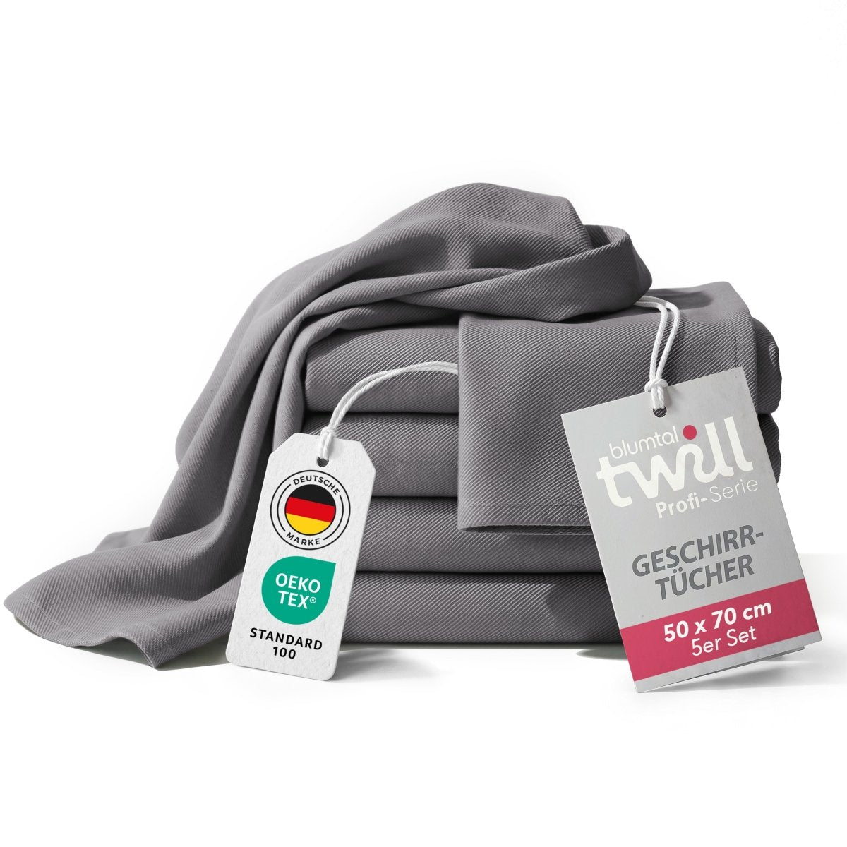 GESCHIRRTÜCHER 5er Set Gersby aus Twill - Gewebe - 100% Baumwolle -