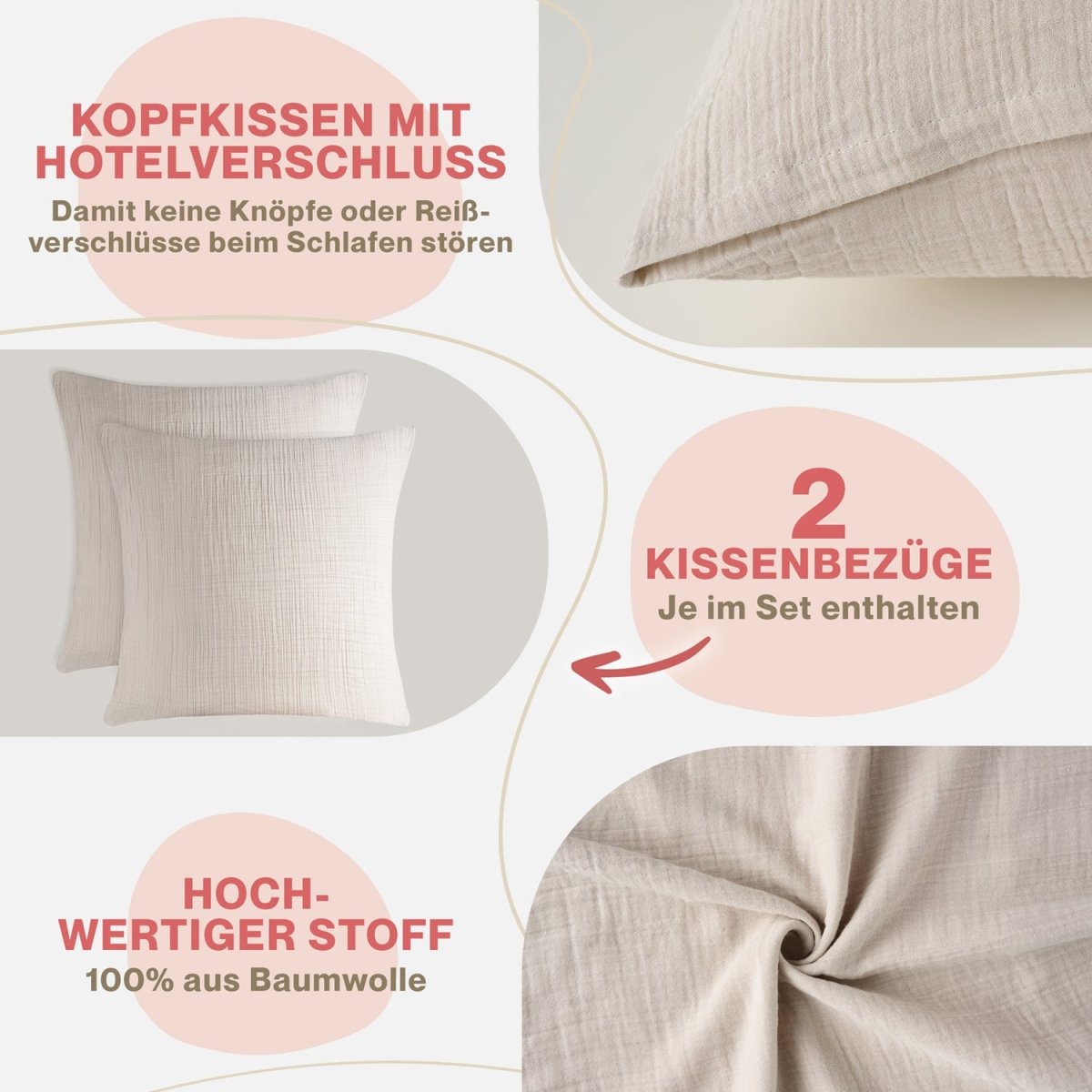 KISSENBEZUG Njord Musselin -