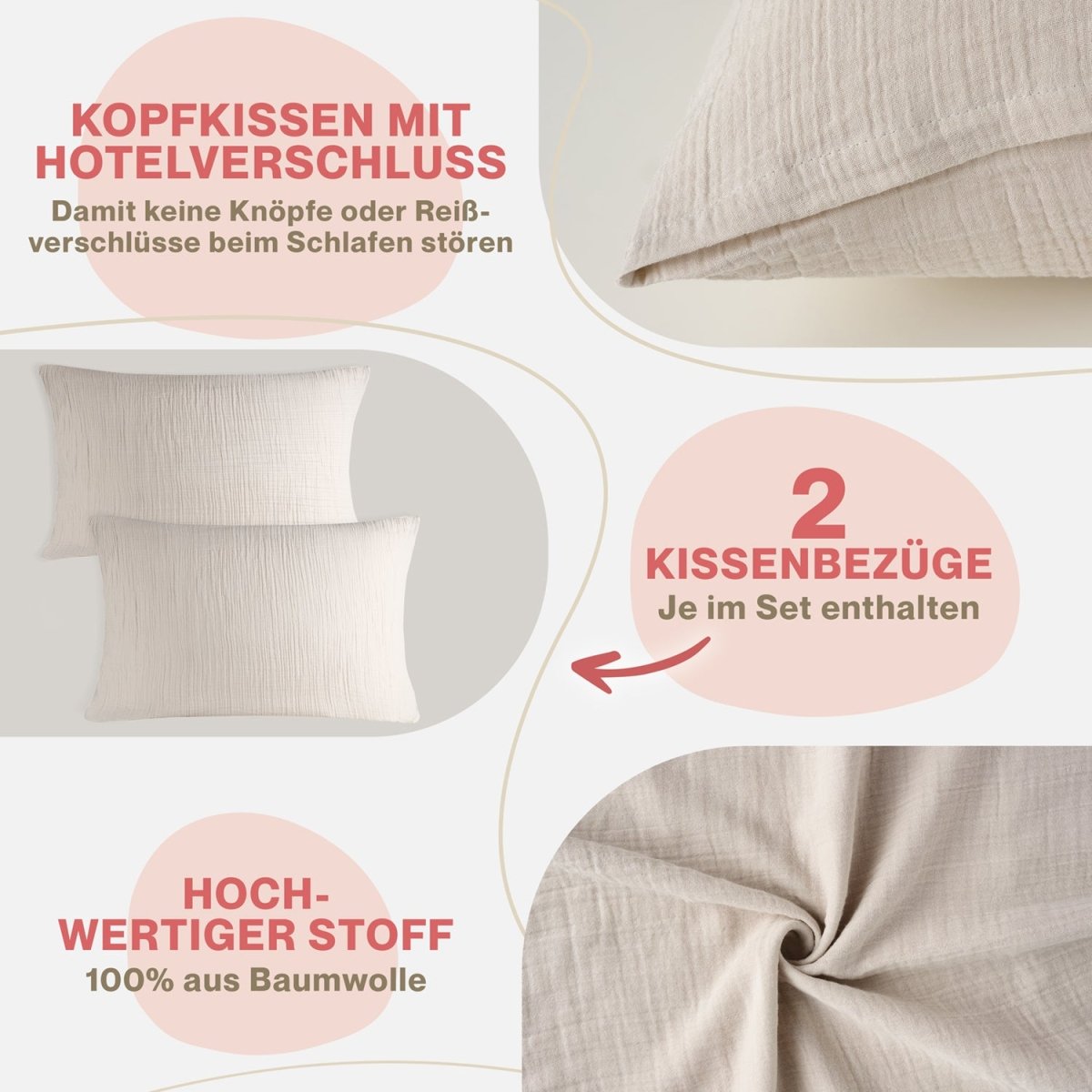 KISSENBEZUG Njord Musselin -