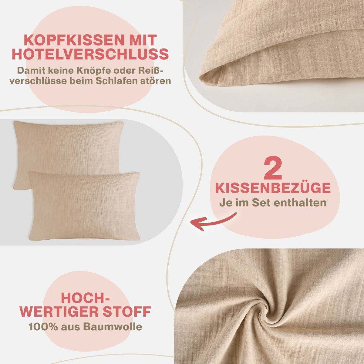 KISSENBEZUG Njord Musselin -