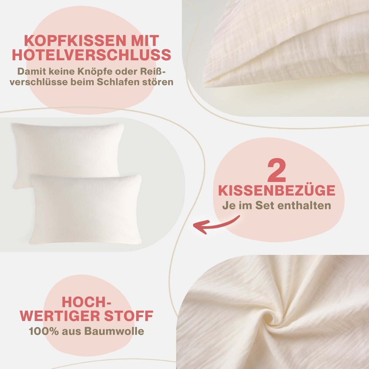 KISSENBEZUG Njord Musselin -