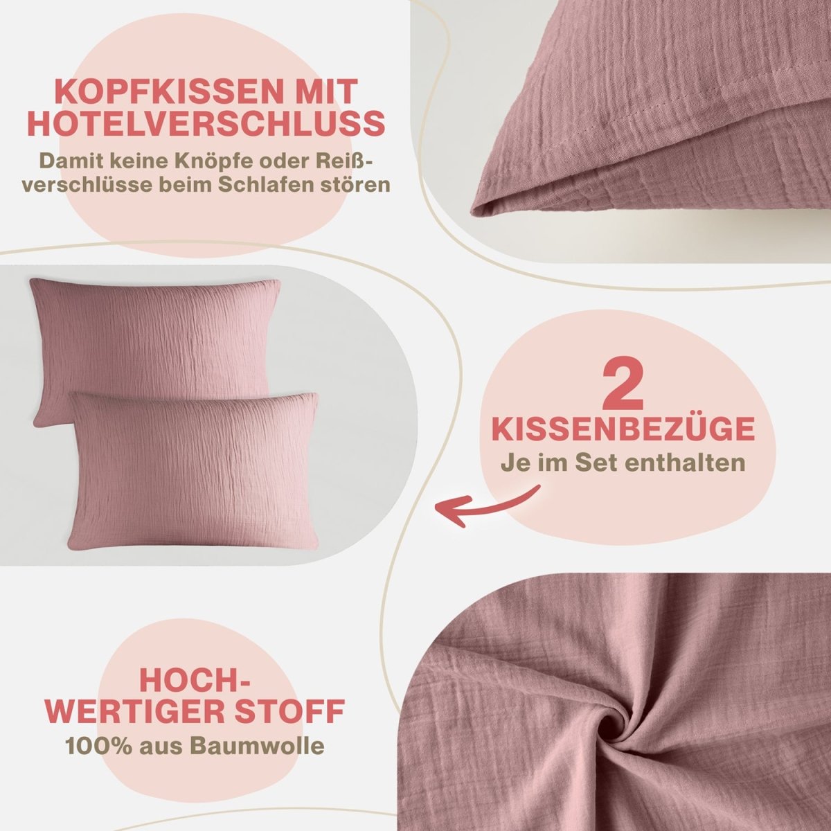 KISSENBEZUG Njord Musselin -
