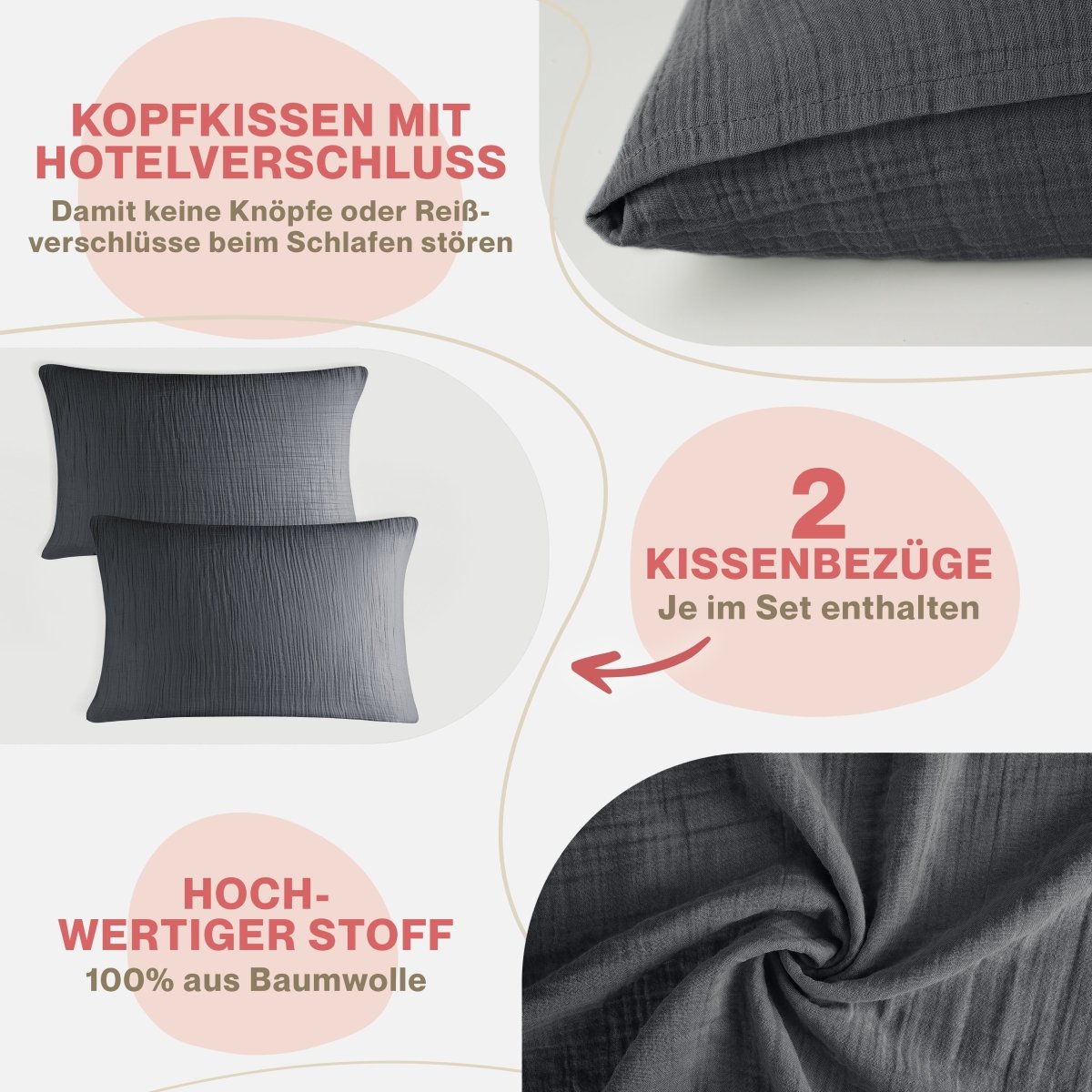 KISSENBEZUG Njord Musselin -