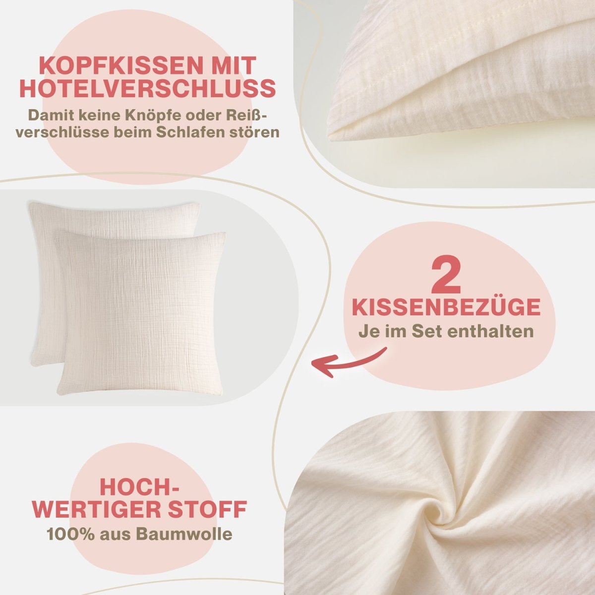 KISSENBEZUG Njord Musselin -