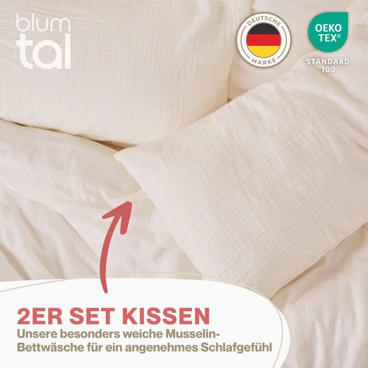 KISSENBEZUG Njord Musselin -