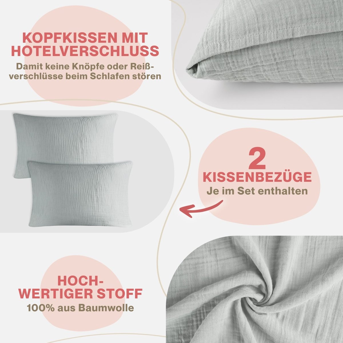 KISSENBEZUG Njord Musselin -