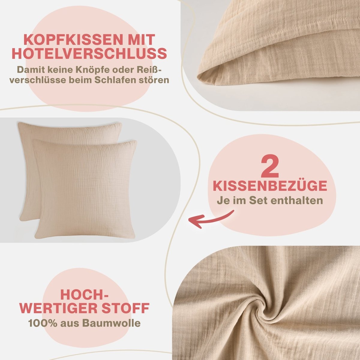 KISSENBEZUG Njord Musselin -