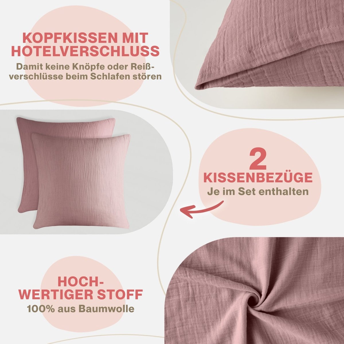 KISSENBEZUG Njord Musselin -