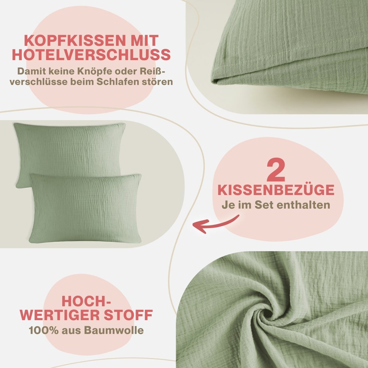 KISSENBEZUG Njord Musselin -