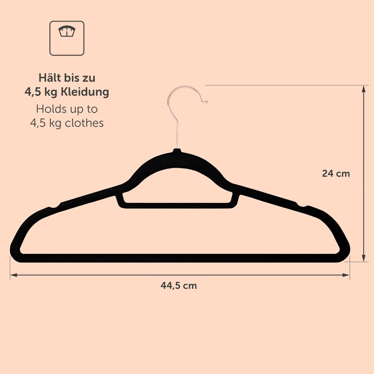 KLEIDERBÜGEL Tyra - mit Samtbezug -